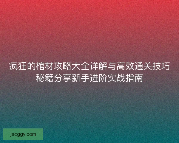 疯狂的棺材攻略大全详解与高效通关技巧秘籍分享新手进阶实战指南