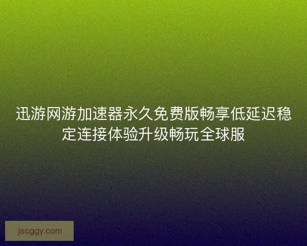 迅游网游加速器永久免费版畅享低延迟稳定连接体验升级畅玩全球服