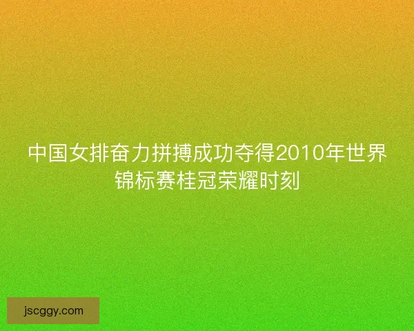 中国女排奋力拼搏成功夺得2010年世界锦标赛桂冠荣耀时刻