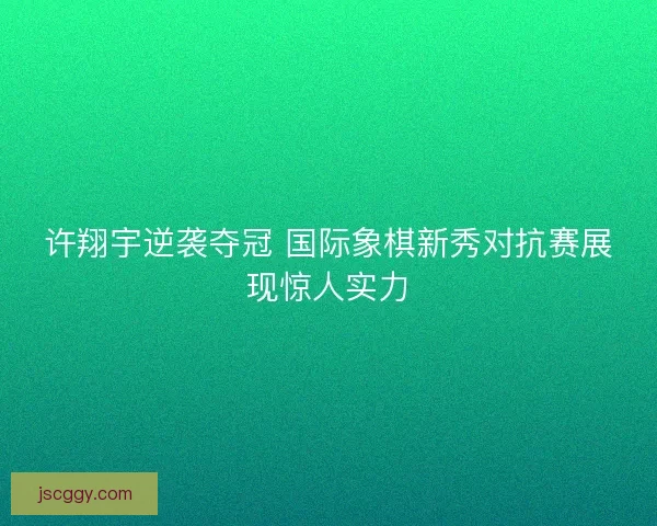 许翔宇逆袭夺冠 国际象棋新秀对抗赛展现惊人实力